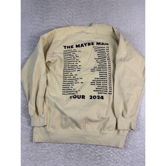 AJR Sweatshirt Mens Medium Yellow The Maybe Man Tour 2024 Crewneck Band Graphic - Picture 7 of 8